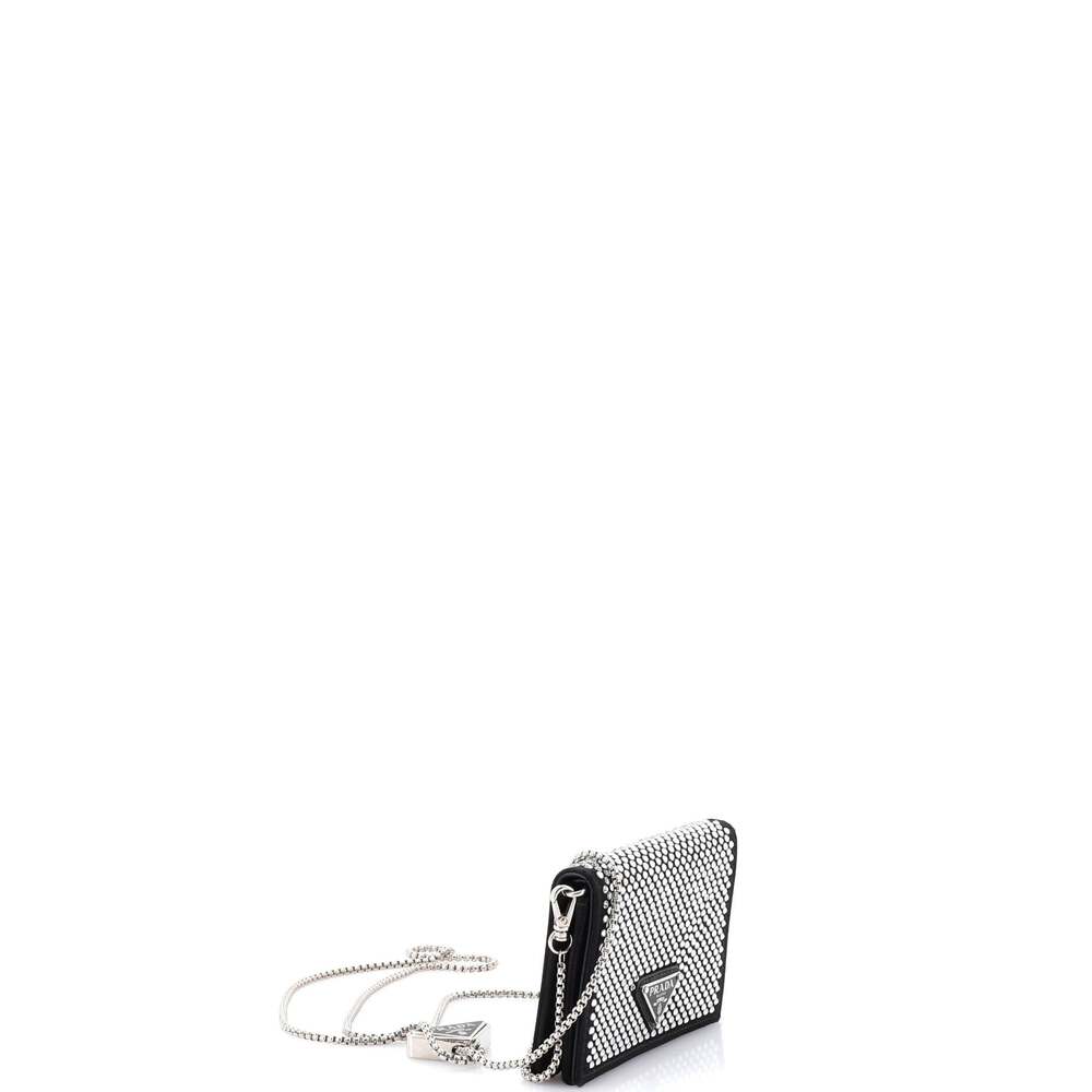 Prada Flap Card Holder With Chain Satin #234415P15B - Picture 2 of 6